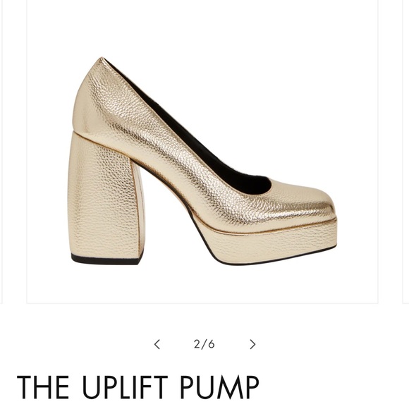 Katy Perry gold, square toe, block heel pump - Picture 2 of 7